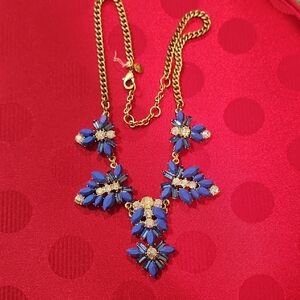 J. Crew Blue Rhinestone Necklace